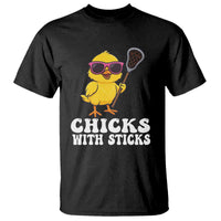 Funny Lax Girl T Shirt Chicks With Sticks Lacrosse Shooter
