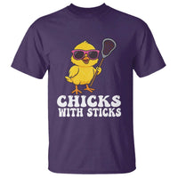 Funny Lax Girl T Shirt Chicks With Sticks Lacrosse Shooter