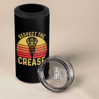 Funny Lacrosse Lax Goalie Goalkeeper 4 in 1 Can Cooler Tumbler Respect The Crease