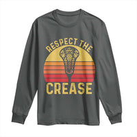 Funny Lacrosse Lax Goalie Goalkeeper Long Sleeve Shirt Respect The Crease