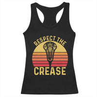 Funny Lacrosse Lax Goalie Goalkeeper Racerback Tank Top Respect The Crease
