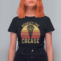 Funny Lacrosse Lax Goalie Goalkeeper T Shirt For Women Respect The Crease