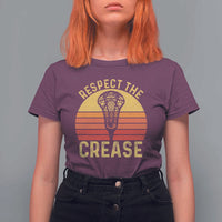 Funny Lacrosse Lax Goalie Goalkeeper T Shirt For Women Respect The Crease