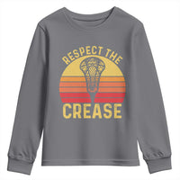 Funny Lacrosse Lax Goalie Goalkeeper Youth Sweatshirt Respect The Crease