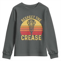 Funny Lacrosse Lax Goalie Goalkeeper Youth Sweatshirt Respect The Crease