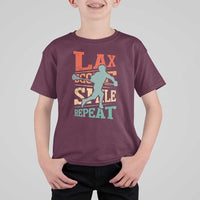 Funny Lax Score Smile Repeat T Shirt For Kid Lax Lacrosse Lover