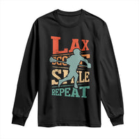Funny Lax Score Smile Repeat Long Sleeve Shirt Lax Lacrosse Lover