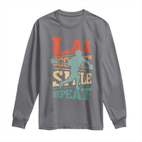 Funny Lax Score Smile Repeat Long Sleeve Shirt Lax Lacrosse Lover