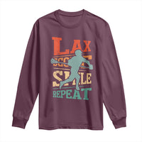 Funny Lax Score Smile Repeat Long Sleeve Shirt Lax Lacrosse Lover