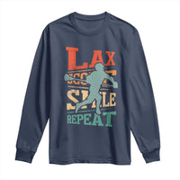 Funny Lax Score Smile Repeat Long Sleeve Shirt Lax Lacrosse Lover