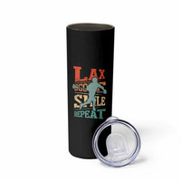 Funny Lax Score Smile Repeat Skinny Tumbler Lax Lacrosse Lover