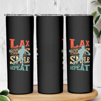 Funny Lax Score Smile Repeat Skinny Tumbler Lax Lacrosse Lover