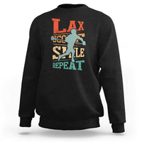 Funny Lax Score Smile Repeat Sweatshirt Lax Lacrosse Lover