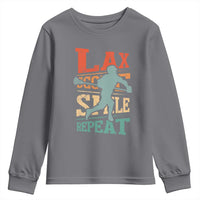 Funny Lax Score Smile Repeat Youth Sweatshirt Lax Lacrosse Lover
