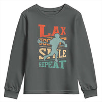 Funny Lax Score Smile Repeat Youth Sweatshirt Lax Lacrosse Lover