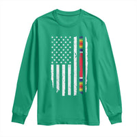 WW2 World War II Vintage American Flag Long Sleeve Shirt - Wonder Print Shop