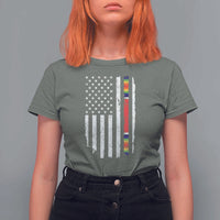 WW2 World War II Vintage American Flag T Shirt For Women - Wonder Print Shop