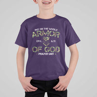 Put On The Whole Armor Of God Prayer Unit T Shirt For Kid Ephesians 6:11 Christian Army - Wonder Print Shop