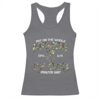 Put On The Whole Armor Of God Prayer Unit Racerback Tank Top Ephesians 6:11 Christian Army - Wonder Print Shop