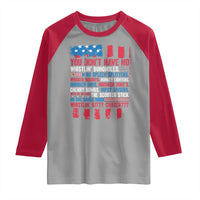 Funny You Dont Have No Whistlin Bugholes Raglan Shirt 4th Of July American Flag