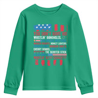 Funny You Dont Have No Whistlin Bugholes Youth Sweatshirt 4th Of July American Flag