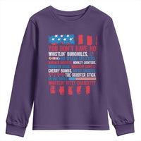 Funny You Dont Have No Whistlin Bugholes Youth Sweatshirt 4th Of July American Flag