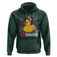 Funny 4th of July Duck Firequacker Hoodie Patriotic Vintage American Flag - Wonder Print Shop