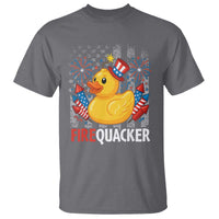 Funny 4th of July Duck Firequacker T Shirt Patriotic Vintage American Flag - Wonder Print Shop