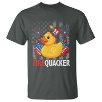 Funny 4th of July Duck Firequacker T Shirt Patriotic Vintage American Flag - Wonder Print Shop