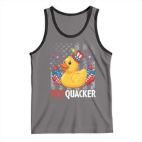 Funny 4th of July Duck Firequacker Tank Top Patriotic Vintage American Flag - Wonder Print Shop