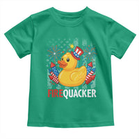 Funny 4th of July Duck Firequacker Toddler T Shirt Patriotic Vintage American Flag - Wonder Print Shop