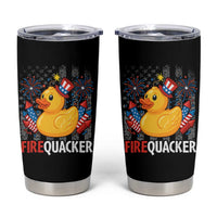 Funny 4th of July Duck Firequacker Tumbler Cup Patriotic Vintage American Flag - Wonder Print Shop