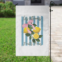Funny Les Citrons Fruits Frais Garden Flag Summer Lemon Tropical Coquette - Wonder Print Shop