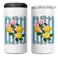 Funny Les Citrons Fruits Frais 4 in 1 Can Cooler Tumbler Summer Lemon Tropical Coquette - Wonder Print Shop