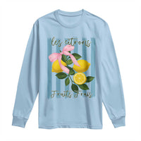 Funny Les Citrons Fruits Frais Long Sleeve Shirt Summer Lemon Tropical Coquette - Wonder Print Shop