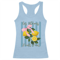 Funny Les Citrons Fruits Frais Racerback Tank Top Summer Lemon Tropical Coquette - Wonder Print Shop