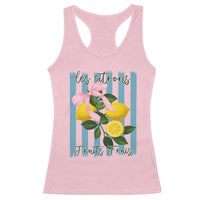 Funny Les Citrons Fruits Frais Racerback Tank Top Summer Lemon Tropical Coquette - Wonder Print Shop