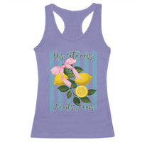 Funny Les Citrons Fruits Frais Racerback Tank Top Summer Lemon Tropical Coquette - Wonder Print Shop