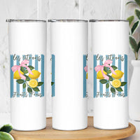 Funny Les Citrons Fruits Frais Skinny Tumbler Summer Lemon Tropical Coquette - Wonder Print Shop