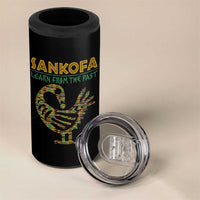 Sankofa Learn From The Past 4 in 1 Can Cooler Tumbler African Bird Black History Akan Pattern