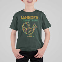Sankofa Learn From The Past T Shirt For Kid African Bird Black History Akan Pattern