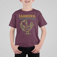 Sankofa Learn From The Past T Shirt For Kid African Bird Black History Akan Pattern