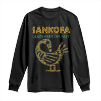 Sankofa Learn From The Past Long Sleeve Shirt African Bird Black History Akan Pattern