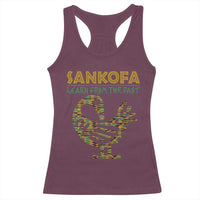 Sankofa Learn From The Past Racerback Tank Top African Bird Black History Akan Pattern