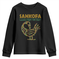 Sankofa Learn From The Past Youth Sweatshirt African Bird Black History Akan Pattern