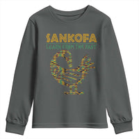 Sankofa Learn From The Past Youth Sweatshirt African Bird Black History Akan Pattern