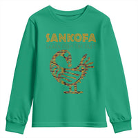 Sankofa Learn From The Past Youth Sweatshirt African Bird Black History Akan Pattern