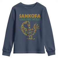 Sankofa Learn From The Past Youth Sweatshirt African Bird Black History Akan Pattern