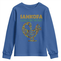 Sankofa Learn From The Past Youth Sweatshirt African Bird Black History Akan Pattern