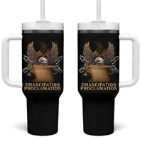 Emancipation Proclamation Tumbler With Handle Juneteenth End of Slavery Bald Eagle